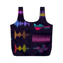 Colorful-sound-wave-set Full Print Recycle Bag (m) by Salman4z