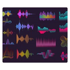 Colorful-sound-wave-set Two Sides Premium Plush Fleece Blanket (small)