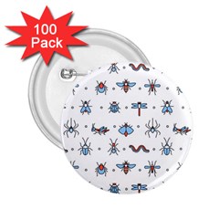 Insects-icons-square-seamless-pattern 2 25  Buttons (100 Pack)  by Salman4z