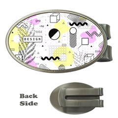 Graphic-design-geometric-background Money Clips (oval)  by Salman4z