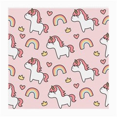 Cute-unicorn-rainbow-seamless-pattern-background Medium Glasses Cloth by Salman4z