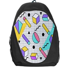 Tridimensional-pastel-shapes-background-memphis-style Backpack Bag by Salman4z