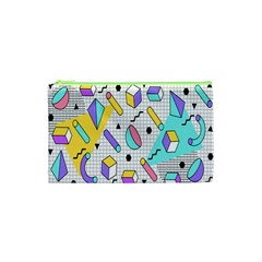 Tridimensional-pastel-shapes-background-memphis-style Cosmetic Bag (xs) by Salman4z