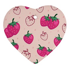 Seamless-strawberry-fruit-pattern-background Ornament (heart) by Salman4z