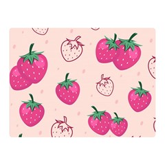 Seamless-strawberry-fruit-pattern-background Two Sides Premium Plush Fleece Blanket (mini)