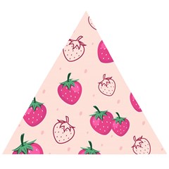 Seamless-strawberry-fruit-pattern-background Wooden Puzzle Triangle by Salman4z