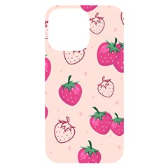 Seamless-strawberry-fruit-pattern-background Iphone 14 Pro Max Black Uv Print Case