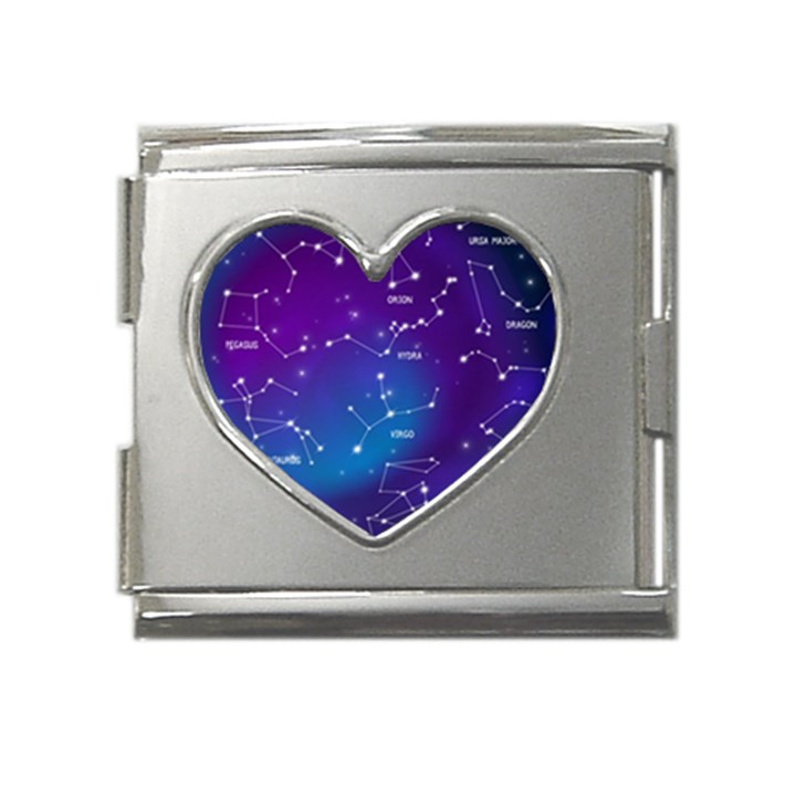 Realistic-night-sky-poster-with-constellations Mega Link Heart Italian Charm (18mm)