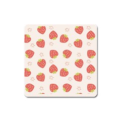 Strawberries-pattern-design Square Magnet by Salman4z