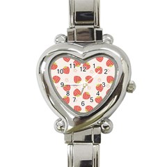 Strawberries-pattern-design Heart Italian Charm Watch