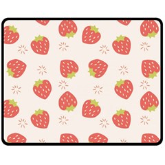 Strawberries-pattern-design Two Sides Fleece Blanket (medium) by Salman4z