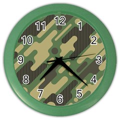 Camouflage-pattern-background Color Wall Clock