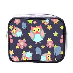 Owl-stars-pattern-background Mini Toiletries Bag (one Side) by Salman4z