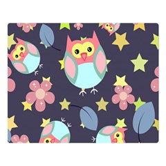 Owl-stars-pattern-background Two Sides Premium Plush Fleece Blanket (large) by Salman4z