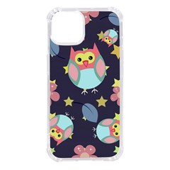 Owl-stars-pattern-background Iphone 14 Tpu Uv Print Case by Salman4z