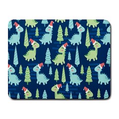 Cute Dinosaurs Animal Seamless Pattern Doodle Dino Winter Theme Small Mousepad by pakminggu