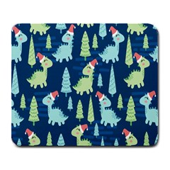 Cute Dinosaurs Animal Seamless Pattern Doodle Dino Winter Theme Large Mousepad by pakminggu