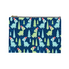 Cute Dinosaurs Animal Seamless Pattern Doodle Dino Winter Theme Cosmetic Bag (large) by pakminggu