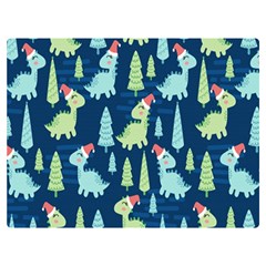 Cute Dinosaurs Animal Seamless Pattern Doodle Dino Winter Theme Premium Plush Fleece Blanket (extra Small) by pakminggu