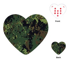 Military Background Grunge Playing Cards Single Design (Heart)