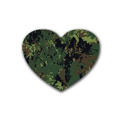 Military Background Grunge Rubber Coaster (Heart)