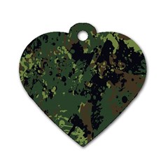 Military Background Grunge Dog Tag Heart (One Side)