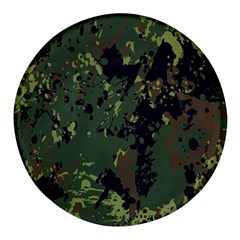 Military Background Grunge Round Glass Fridge Magnet (4 pack)