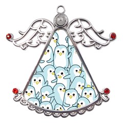 Penguins Pattern Metal Angel With Crystal Ornament by pakminggu