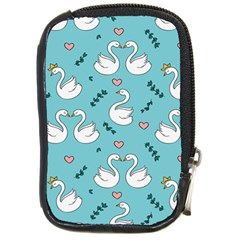 Elegant Swan Pattern Design Compact Camera Leather Case by pakminggu