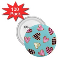 Seamless Pattern With Heart Shaped Cookies With Sugar Icing 1 75  Buttons (100 Pack)  by pakminggu