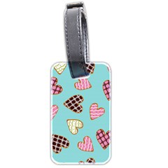 Seamless Pattern With Heart Shaped Cookies With Sugar Icing Luggage Tag (two Sides) by pakminggu