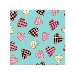 Seamless Pattern With Heart Shaped Cookies With Sugar Icing Square Satin Scarf (30  X 30 ) by pakminggu