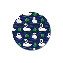 Swan Pattern Elegant Design Magnet 3  (round) by pakminggu