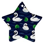 Swan Pattern Elegant Design Star Ornament (Two Sides) Front