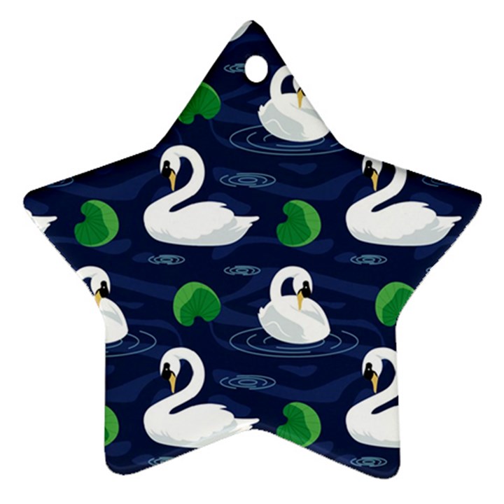 Swan Pattern Elegant Design Star Ornament (Two Sides)