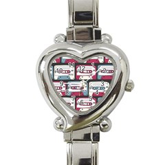 Music Symbols Rock Music Seamless Pattern Heart Italian Charm Watch