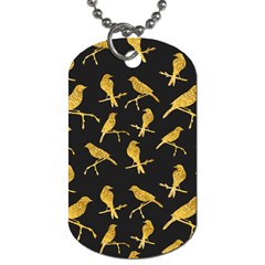 Background With Golden Birds Dog Tag (one Side) by pakminggu