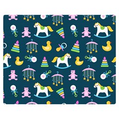 Cute Babies Toys Seamless Pattern Two Sides Premium Plush Fleece Blanket (medium) by pakminggu