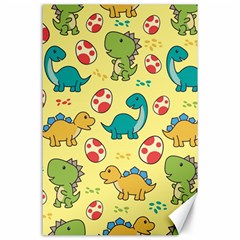 Seamless Pattern With Cute Dinosaurs Character Canvas 24  X 36  by pakminggu