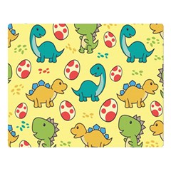 Seamless Pattern With Cute Dinosaurs Character Premium Plush Fleece Blanket (large) by pakminggu