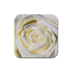 White Roses Flowers Plant Romance Blossom Bloom Nature Flora Petals Rubber Square Coaster (4 Pack) by pakminggu