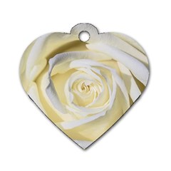 White Roses Flowers Plant Romance Blossom Bloom Nature Flora Petals Dog Tag Heart (two Sides) by pakminggu