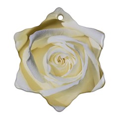 White Roses Flowers Plant Romance Blossom Bloom Nature Flora Petals Snowflake Ornament (two Sides)