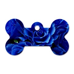 Blue Roses Flowers Plant Romance Blossom Bloom Nature Flora Petals Dog Tag Bone (two Sides) by pakminggu