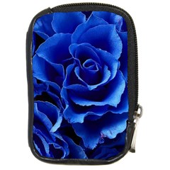 Blue Roses Flowers Plant Romance Blossom Bloom Nature Flora Petals Compact Camera Leather Case