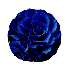 Blue Roses Flowers Plant Romance Blossom Bloom Nature Flora Petals Standard 15  Premium Flano Round Cushions by pakminggu