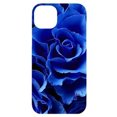 Blue Roses Flowers Plant Romance Blossom Bloom Nature Flora Petals Iphone 14 Plus Black Uv Print Case by pakminggu