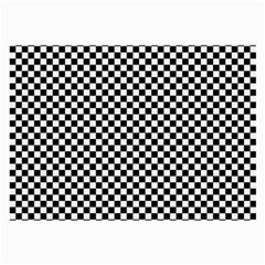 Black And White Checkerboard Background Board Checker Large Glasses Cloth by pakminggu
