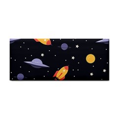 Cosmos Rockets Spaceships Ufos Hand Towel by pakminggu