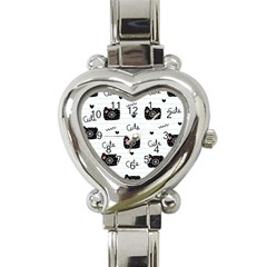 Cute Cameras Doodles Hand Drawn Heart Italian Charm Watch by pakminggu